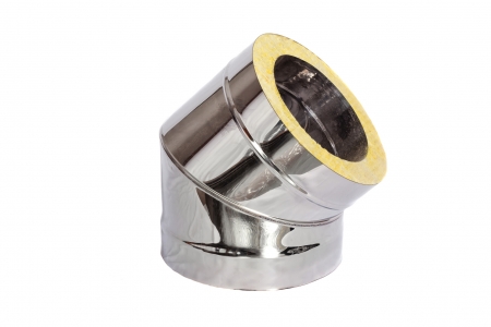 Сэндвич отвод 45&deg; 120/200 (нерж 0,5 / нерж 0,5)